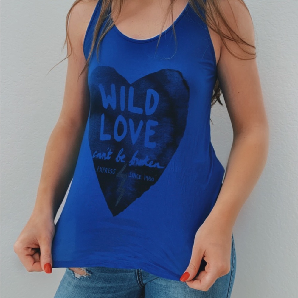 dark blue “wild love” tank